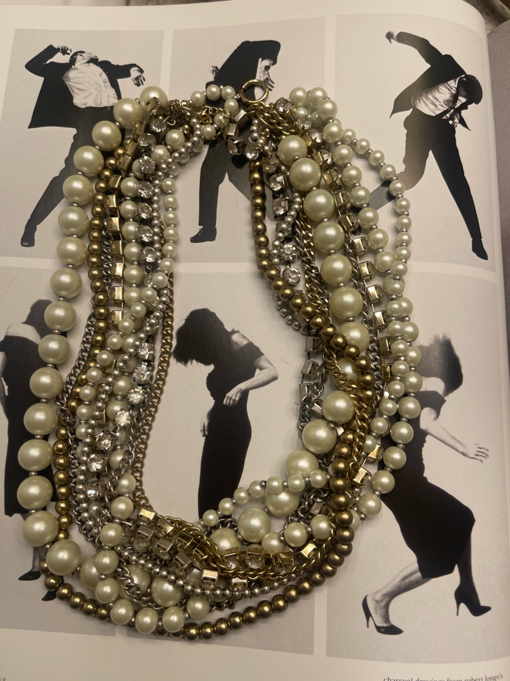 LOFT Multi-Strand Faux Pearl and Mixed Metal Necklace
